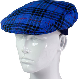 Mens Tartan Flat Cap Morgan Modern Tartan Plaid Design Mens and Womens One size Elasticated Band Comfort Fit Scottish Made