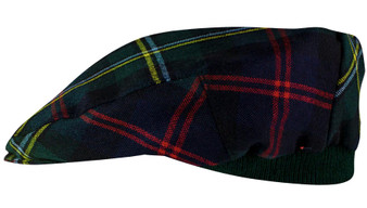 Mens Tartan Flat Cap Malcolm Modern Tartan Plaid Design Mens and Womens One size Elasticated Band Comfort Fit Scottish Made