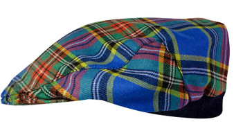 Mens Tartan Flat Cap MacBeth Ancient Tartan Plaid Design Mens and Womens One size Elasticated Band Comfort Fit Scottish Made