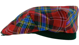 Mens Tartan Flat Cap MacLean of Duart Modern Tartan Plaid Design Mens and Womens One size Elasticated Band Comfort Fit Scottish Made