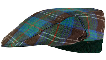 Mens Tartan Flat Cap Chisholm Hunting Ancient Tartan Plaid Design Mens and Womens One size Elasticated Band Comfort Fit Scottish Made