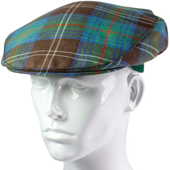Mens Tartan Flat Cap Chisholm Hunting Ancient Tartan Plaid Design Mens and Womens One size Elasticated Band Comfort Fit Scottish Made