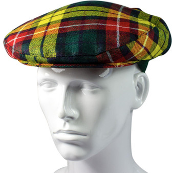 Mens Tartan Flat Cap Buchanan Modern Tartan Plaid Design Mens and Womens One size Elasticated Band Comfort Fit Scottish Made