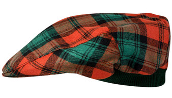 Mens Tartan Flat Cap Kerr Ancient Tartan Plaid Design Mens and Womens One size Elasticated Band Comfort Fit Scottish Made