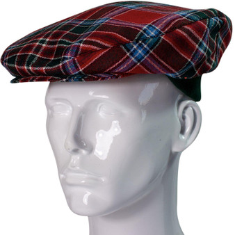 Mens Tartan Flat Cap MacBean Modern Tartan Plaid Design Mens and Womens One size Elasticated Band Comfort Fit Scottish Made