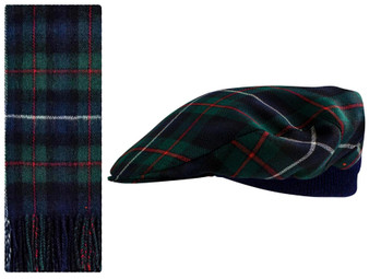 Lambswool Scarf & Flat Cap Matching Gift Set Robertson Hunting Modern Tartan Plaid One Size