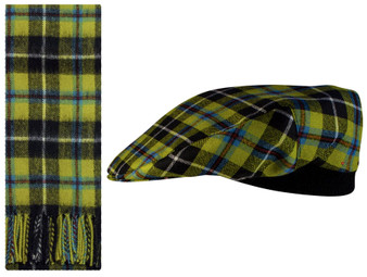 Lambswool Scarf & Flat Cap Matching Gift Set Cornish National Tartan Plaid One Size