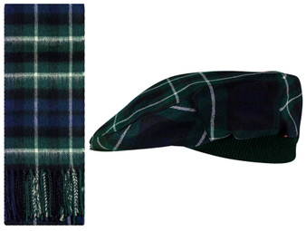 Lambswool Scarf & Flat Cap Matching Gift Set Graham Of Montrose Modern Tartan Plaid One Size