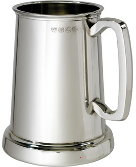 Pewter King's Shilling Tankard 1 Pint Plain