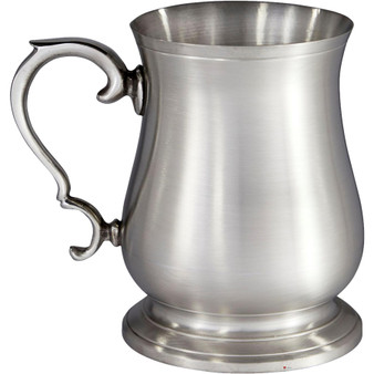 Extra Heavy Hand Cast 1 Pint Pewter Abbey Bell Tankard in Satin Finish