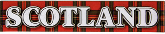 3D Fridge Magnet Scotland Banner Scottish Souvenir Gift on Red Tartan background 3D Fridge Magnet Scotland Banner Scottish Souvenir Gift on Red Tartan background