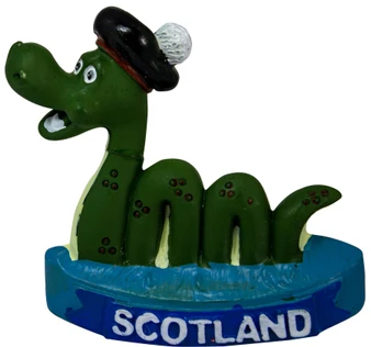 Resin Scottish Fridge Magnet With Nessie In Water Design