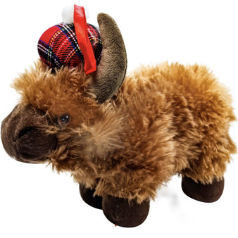 Fluffy Soft Highland Cow Childrens Toy with a Tammy Hat Large