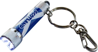 Scottish Keyring Blue Scottish Saltire Useful Bright Torch on a Keyring