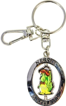 Scottish Spinner Keyring Cute Loch Ness Monster Nessie Scotland Keyring