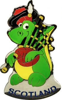 Nessie Fridge Magnet Loch Ness Monster with Bagpipes