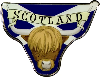 Scotland Fridge Magnet Highland Cow with Saltire Flag Design