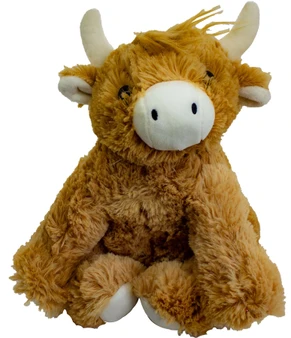 Sitting Fluffy Large Highland Cow  White Nose with Brown body Plush Soft Toy Gift for Kids