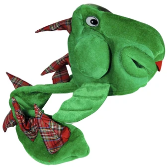 Scottish Hat Nessie Loch Ness Monster Head and Tail Red Tartan Spikes