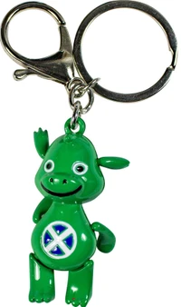 Dancing Nessie Keyring Loch Ness Monster with Saltire Cross Scotland Flag