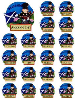 Resin Scottish Fridge Magnet Piper with Saltire Flag Scottish Place Name Resin Scottish Fridge Magnet Piper with Saltire Flag Scottish Place Name