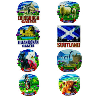 Fridge Magnet Resin Scottish Scotland Nessie, Highland Cow, Piper, Castle, Sheep