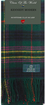 Kennedy Modern Tartan Clan Scarf 100% Soft Lambswool