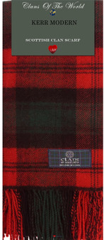 Kerr Modern Tartan Clan Scarf 100% Soft Lambswool