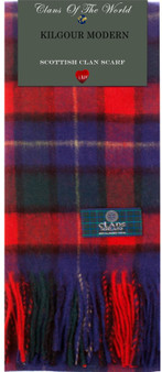 Kilgour Modern Tartan Clan Scarf 100% Soft Lambswool