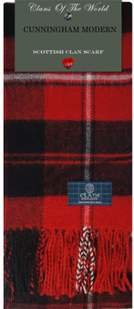 Cunningham Modern Tartan Clan Scarf 100% Soft Lambswool