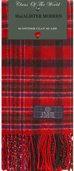 MacAlister Modern Tartan Clan Scarf 100% Soft Lambswool