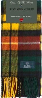 Buchanan Modern Tartan Clan Scarf 100% Soft Lambswool