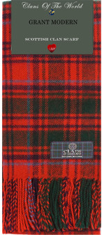 Grant Modern Tartan Clan Scarf 100% Soft Lambswool