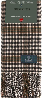Burns Check Tartan Clan Scarf 100% Soft Lambswool