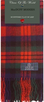 MacDuff Modern Tartan Clan Scarf 100% Soft Lambswool