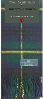 Johnstone Modern Tartan Clan Scarf 100% Soft Lambswool