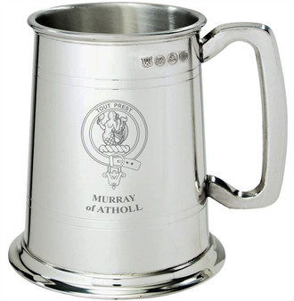 Murray of Atholl Clan Crest Tankard 1 Pint Pewter