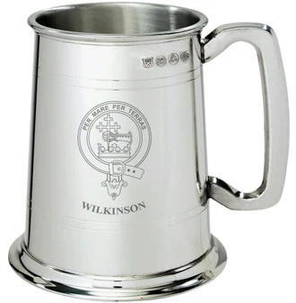 Wilkinson Clan Crest Tankard 1 Pint Pewter