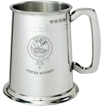 Abercromby Clan Crest Tankard 1 Pint Pewter