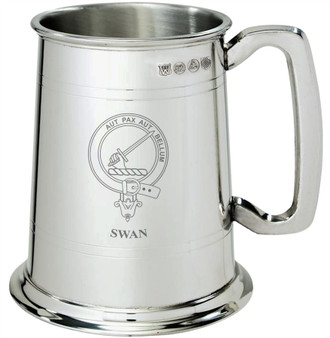 Swan Clan Crest Tankard 1 Pint Pewter