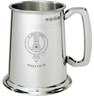 Malcolm Clan Crest Tankard 1 Pint Pewter