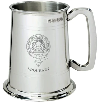 Urquhart Clan Crest Tankard 1 Pint Pewter