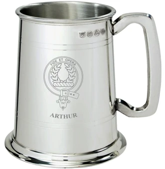 Arthur Clan Crest Tankard 1 Pint Pewter