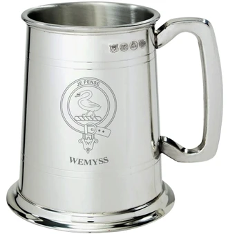 Wemyss Clan Crest Tankard 1 Pint Pewter