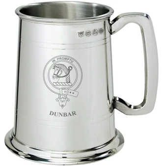 Dunbar Clan Crest Tankard 1 Pint Pewter