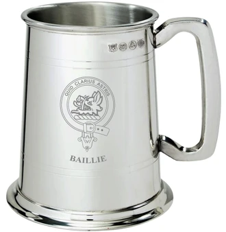 Baillie Clan Crest Tankard 1 Pint Pewter