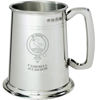 Campbell of Cawdor Clan Crest Tankard 1 Pint Pewter