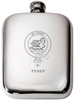 Innes Scottish Clan Crest Name Pewter Hip Flask 6oz