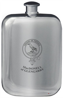 MacDonellofGlengarry Family Crest Design Pocket Hip Flask 6oz Rounded