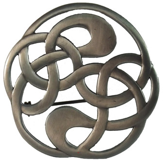 Celtic Knot Brooch for Scottish Traditional Dress Pewter Antique Finish